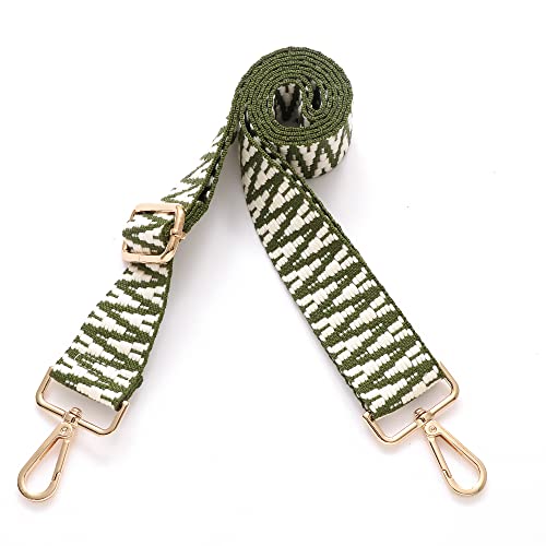 S-Jacorry Purse Strap Replacement Crossbody Wide Shoulder Strap Adjustable Canvas Straps Handbag Strap Replacement Belts - color: Gold Buckel-272