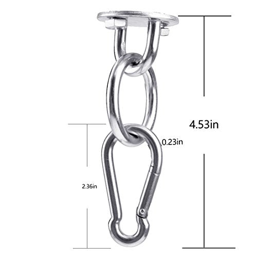 Hammock Hanging Hook Kit, Load Capacity 1400 lb, Stainless Steel Round Mount Pads, Spring Snap Hooks, Lag Screws Set for Hammock Yoga Swing Chair Punching Bag Indoor Outdoor Relaxation - color: 6-packs Hammock Hanging Hook Kit