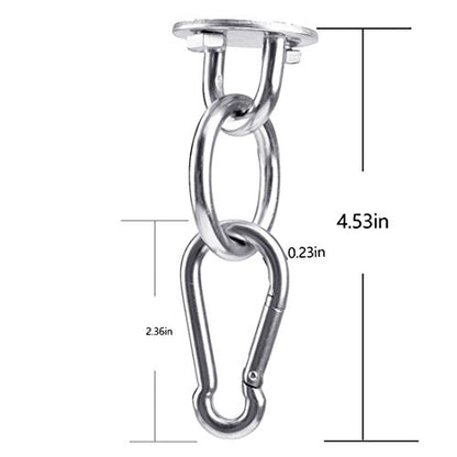 Hammock Hanging Hook Kit, Load Capacity 1400 lb, Stainless Steel Round Mount Pads, Spring Snap Hooks, Lag Screws Set for Hammock Yoga Swing Chair Punching Bag Indoor Outdoor Relaxation - color: 6-packs Hammock Hanging Hook Kit