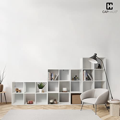 CAPHAUS Sturdy Room 11-Inch Cube Storage Organizer Shelf, with Thick Exterior Edge, Storage Shelf Divider w/Back, Bookcase, 6-Cube, White - color: White, size: 6 Cube