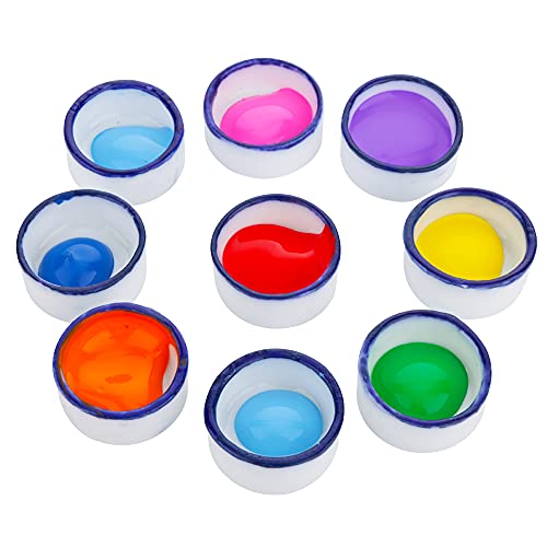 9 Pcs Small Ceramic Paint Palette Bowl Glazed Watercolor Painting Dish for Oil Acrylic Watercolor Gouache