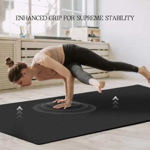 VTORY Extra Large Yoga Mat 6'x 4' - (6mm /8mm/12mm) - size: 6' x 4' x 1/4 in