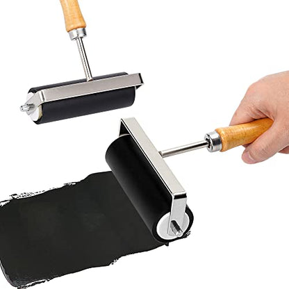 3 Pack Rubber Roller - Brayer Rollers with 3 Size for Crafting Brayer Rollers for Printmaking Brayer Tool Paint Brush Ink Applicator Art Craft Oil Painting Tool (2.4 inch,4 inch,5.9 inch)
