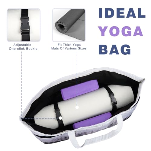 Yoga Mat Bag Yoga Mat Carrier with Shoes Compartment & Wet Pocket Pilates Bag with Zipper Pockets & Yoga Mat Holder Strap Yoga Bags and Carriers Fits All Your Stuff - color: Cloud Forest