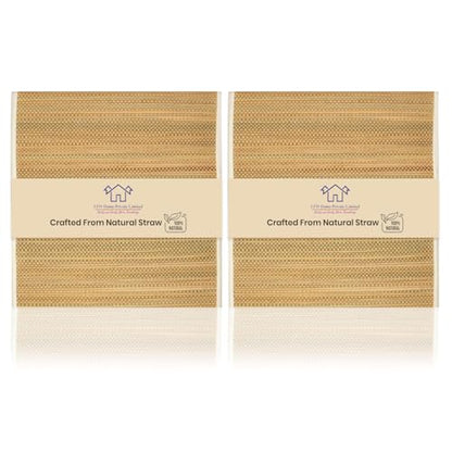 LFH Home Handmade Straw Yoga Mat For Exercise, Workout, Fitness - Perfect Heavy Quality Eco Friendly Natural Straw Reversible Yoga Mat for Men & Women - 72x24 Inch - color: Brown