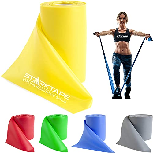 Resistance Bands Professional 8,16, 25, 50 Yards Bulk Rolls. Latex-Free Elastic Physical Therapy Band. No Scent, No Powder - Perfect for Home Exercise, Yoga, Pilates, Gym, Rehab, Workout - color: Yellow - X-Light, size: 16 Yards