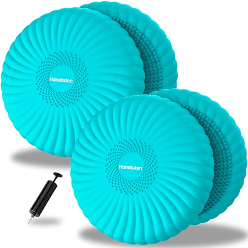 Wobble Cushion Core Balance Disc, Wiggle Seat with Inflation Pump | Extra Thick Non-Slip, Help Stay Focused for Sensory Kids, Improve Sitting Posture & Relieve Back Pain, Core Strength Trainer - color: 2Turquoise