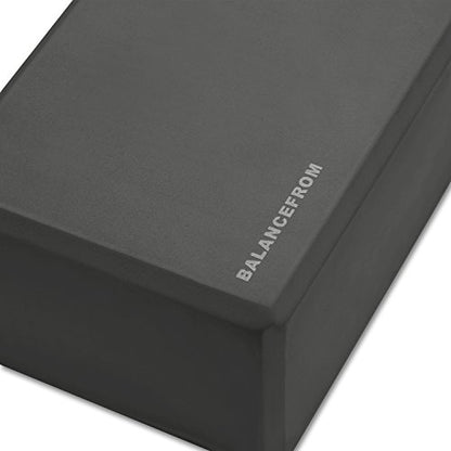 Fitvids Set of 2 High Density Yoga Blocks, 9"x6"x4" Each - color: Black