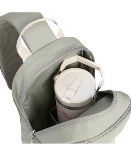 STANLEY Vitalize Crossbody Bag | Hydration Sling with Zippered Drinkware Compartment | Adjustable Strap | Multiple Storage Pockets | Durable Recycled Fabric | Sage Grey - color: Sage Grey, size: Crossbody