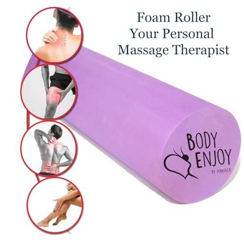 Small Size Medium-Hard Density EVA 4 Inch Foam Roller for Back &Leg Pain; Sore Muscle Recovery; Trigger Point Massage Roller Ø3.75x18inch Physical Therapy; Helps as Spine Cracker Stretcher
