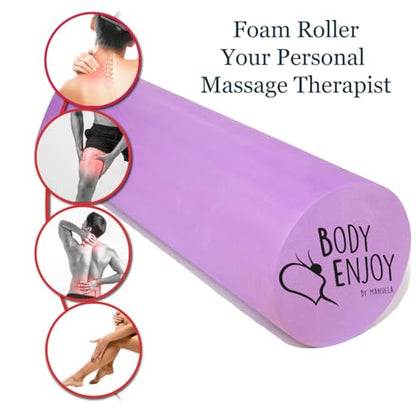 Small Size Medium-Hard Density EVA 4 Inch Foam Roller for Back &Leg Pain; Sore Muscle Recovery; Trigger Point Massage Roller Ø3.75x18inch Physical Therapy; Helps as Spine Cracker Stretcher