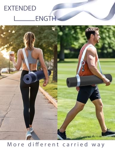 Yoga Mat Strap with Carabiner Clip, Adjustable Carrier for Yoga Mats, Sky Blue [MAT NOT Included]