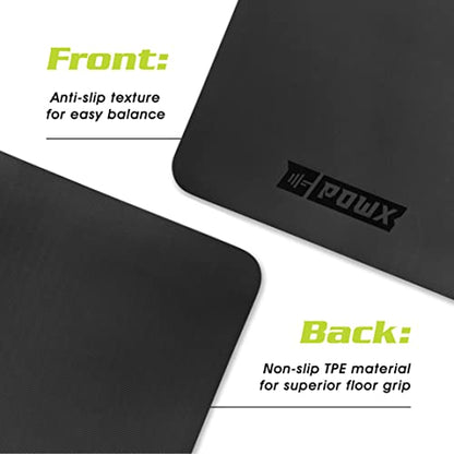 Extra Thick Yoga Mat for Women – TPE 10 mm-Thick Non-Slip Yoga Mat & Nylon Mat Strap – Men’s Fitness & Workout Mats for Home Gym – 26 x 74 In. Indoor-Outdoor Meditation & Exercise Mats by PowX (Black)