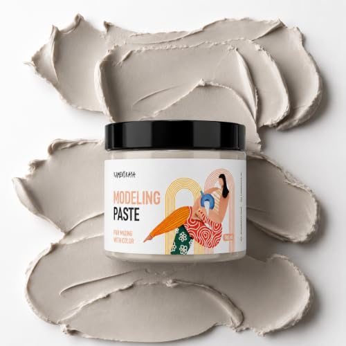 KAMENSKAYA Modeling Paste 16.9 oz / 500 ml – Non-Cracking Acrylic Texture Paste for Canvas, High Density Medium for Acrylic Painting, Impasto & 3D Textured Art, Made in EU - color: Natural, size: 16.9 Fl Oz (Pack of 1)
