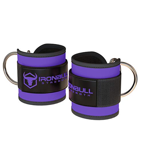 Women's Ankle Strap for Cable Machines & Resistance Bands: Gym & Home Workout Cuff Attachment for Leg Extensions, Kickbacks, Hip Abductors - Booty Exercises - color: Purple