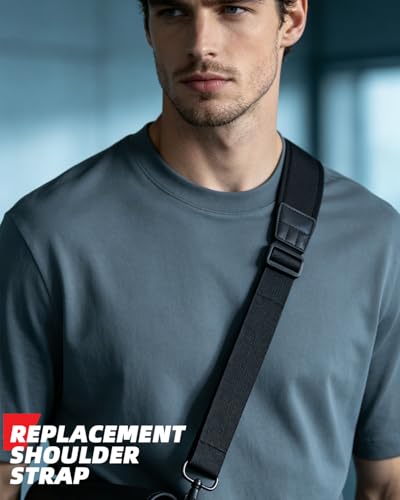 Replacement Shoulder Strap, Universal Laptop Adjustable Length Neoprene Padded Bag Strap (Black - 2PCS)