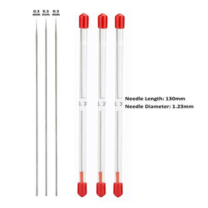 3PCS 0.3mm Airbrush Nozzles and Needles Replacement Parts with 11 in 1 Airbrush Cleaning Repair Tool for Airbrush Gun - size: 3PCS 0.3mm Nozzle and Needles/Cleaning Kit