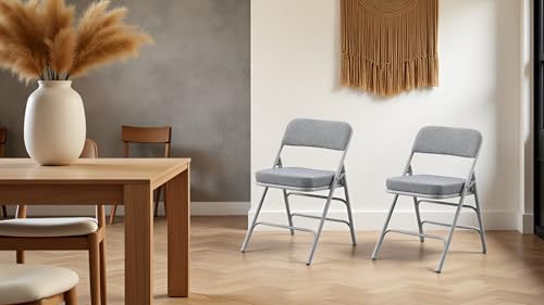 Padded Folding Chairs with Thick Cushion, 2 Pack Grey - color: Grey 2 Pack