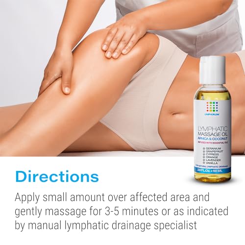Bruizex Arnica Coconut Lymphatic Drainage Massage Oil 2oz & Fibro Roller Lymphatic Drainage Massage Roller Ball Bundle, for Fibrosis Treatment, Manual Lymph Drainage & Post Surgery Recovery