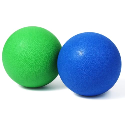 2-Pack Firm Lacrosse Massage Balls (Green&Blue) - color: Green&blue