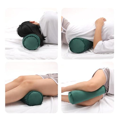 Neck Roll Pillow - color: Dark Green (Vetlet)