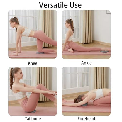 2 Yoga Blocks Supportive Accessories including 2 Knee Pads, 2 With Strap To Put Less Weight On Wrists, 1 Muscle Massage Roller, 2 Pair of Non-Slip Pilates Socks, 1 GYM Bag, Durable Versatile Yoga Brick Exercise Set of 10 - color: Grey