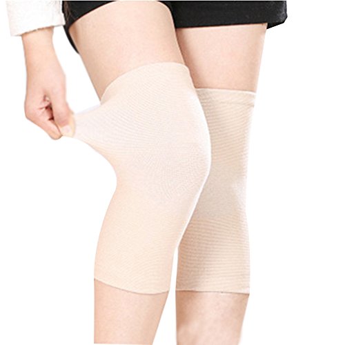 JUMISEE (One Pair Cotton Knee Sleeves for Knee Support, Circulation Improvement & Pain Relief Compression Knee Brace - color: Complexion, size: Small