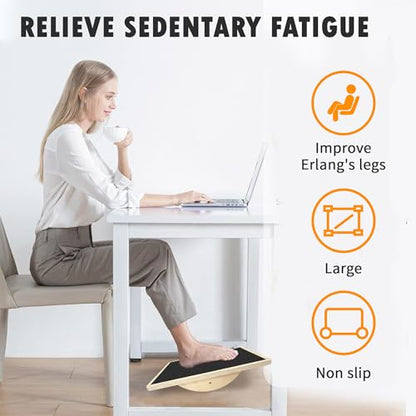 Balance Board Professional Wobble Board for Adults Anti-Slip for Physical Therapy Standing Desk Core Strength Wooden Rocker Board(350LBS) - size: Balance Board (Wooden)