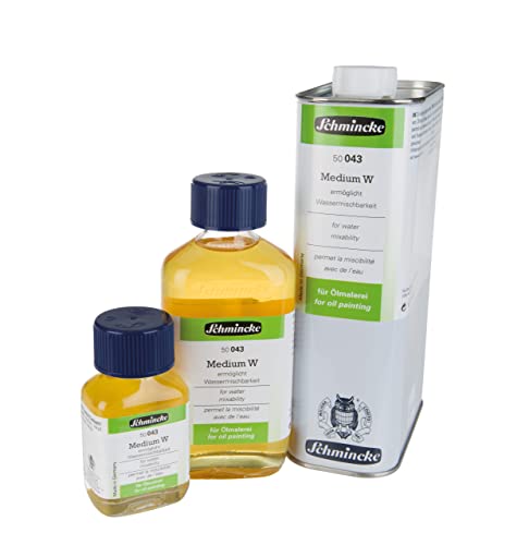 Schmincke - Medium W, 1000 ml, 50043029, Liquid, Makes Oil Colours Water-mixable, Increases Gloss and Transparency, colorless - size: 33.81 Fl Oz (Pack of 1)