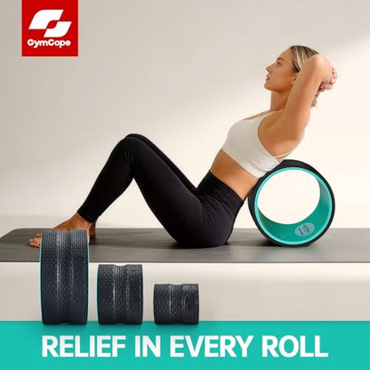 GymCope 3-Pack Back Roller Wheel Set, Spine-Safe Groove, 500 lbs | 1/2in sweat-resistant foam over ABS core, 3-pack 4in 6in 10in wheels, spine-safe groove, 500 lbs, yoga pilates gym, pvc free - style: 3Pack(4"+6"+10")-Black