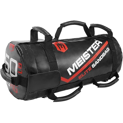 Meister 22.7kg(50파운드) 엘리트 피트니스 샌드백 패키지 탈착식 케틀벨 3개 포함