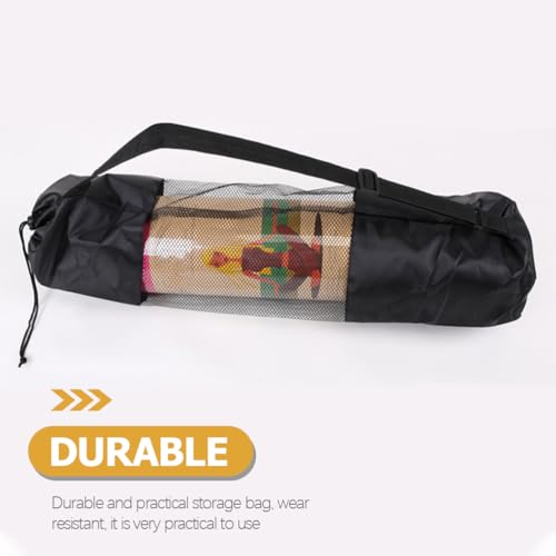 Kisangel Yoga Mat Mesh Bag Adjustable Shoulder Strap Yoga Mat Carrier Breathable Storage Bag for 35.43 X 9.84 in Mats 2-Pack