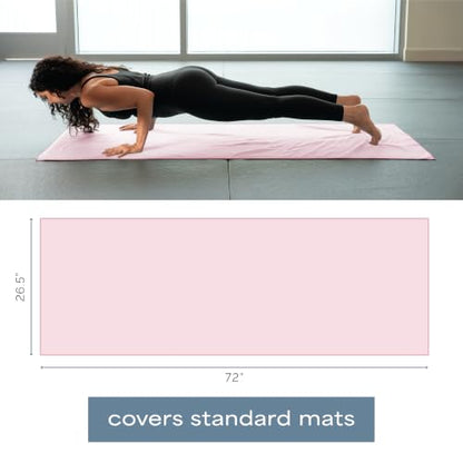 S&T INC. Aura Microfiber Yoga Mat Towel, 2 Pack, 26.5" x 72", Pink | Soft and Absorbent, Quick-Dry for Gym, Pilates, and Hot Yoga, Compact for Gym Bag, Machine Washable - color: Pink 2pk