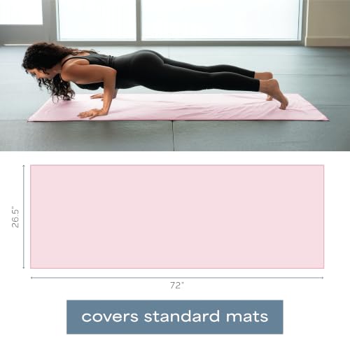 S&T INC. Aura Microfiber Yoga Mat Towel, 26.5" x 72", Pink | Soft and Absorbent, Quick-Dry for Gym, Pilates, and Hot Yoga, Compact for Gym Bag, Machine Washable - color: Pink