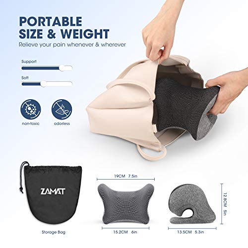 ZAMAT Neck and Shoulder Relaxer w/Magnetic Therapy Pillowcase, Neck Stretcher Chiropractic Pillows for Pain Relief, Cervical Traction Device for Relieve TMJ Headache Muscle Tension Spine Alignment - color: Grey