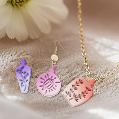 ORIGACH 13 Pcs Magic Potion Bottle Polymer Clay Cutters Set | Bottle Shape Plant Crystal Moon Themed Polymer Clay Cutters for Earring Jewelry Making - style: Magic Potion Bottle