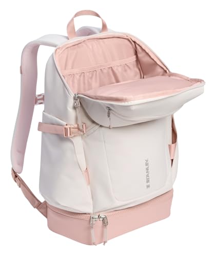 STANLEY Vitalize Backpack | Gym, Work & Travel Bag with Laptop Sleeve | Expandable Bottom Compartment | Tumbler & Water Bottle Pockets | Durable Recycled Fabric | Rose Quartz - color: Rose Quartz, size: Backpack