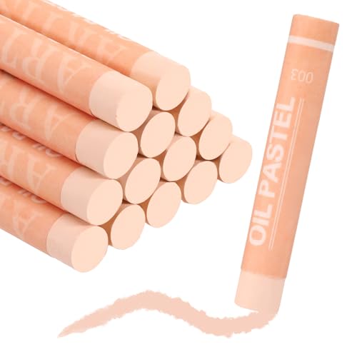 MECCANIXITY Soft Oil Pastels, Oil Pastel Crayons Vibrant Color Blendable Art Supplies for Painting Drawing Blending Painting Artists Beginners Professional(Light Orange, Pack of 16) - color: Light Orange