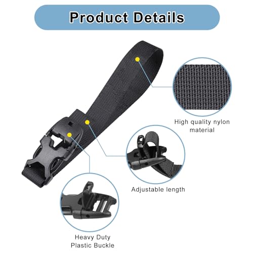 Vigorport Utility Straps Quick Release Nylon Backpack Accessory Bag Strap | Adjustable Nylon Travel Belt, Multi Purpose Compression Straps, Sleeping Bag Strap for Hiking, Travel, Outdoor Sports-4 Pack - color: Black, size: 0.75"W-12"L