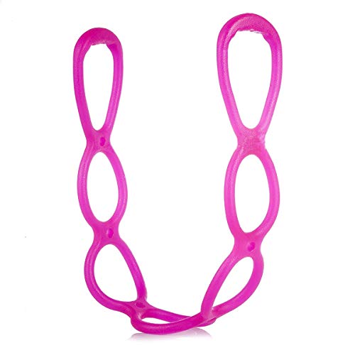 7 Ring Stretch Resistance Exercise Band, Miracle Miles Band, Yoga Stretching, Arm, Shoulders Foot, Leg Fitness Home Gym Physical Therapy Band - color: Pink