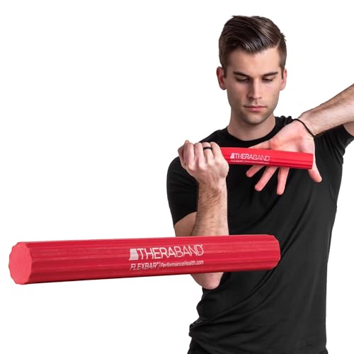 THERABAND FlexBar Resistance Bar, Physical Therapy, Flex, Elbow, Wrist, Red - color: Red - Light