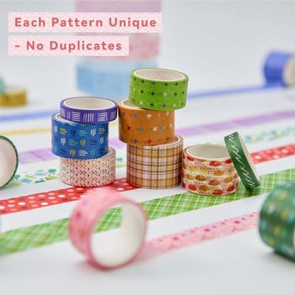 Grid Washi Tape Set 24 Rolls, Decorative Masking Tape for Junk Journal, Scrapbooking Supplies, DIY Crafting Supplies - style: Grid
