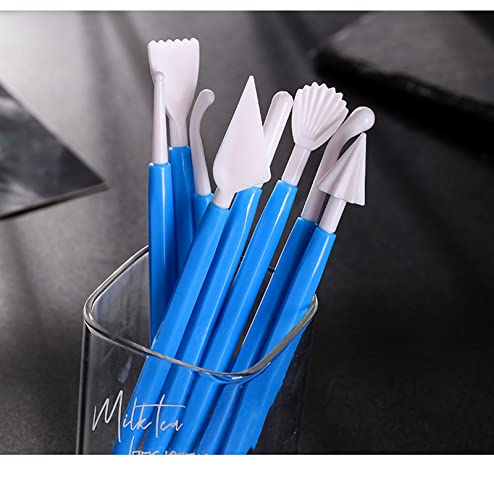 31pcs Polymer Clay Sculpting Tools Set, Air Dry Modeling Clay Roller Dotting Tool Kit Fondant Metal Cutters Silicone Embossing Pen Balls Stylus Rollin - color: 31 pcs