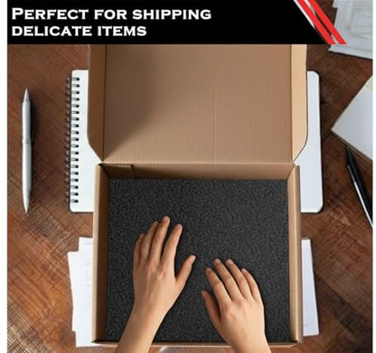 Frienda 8 Pcs Polyethylene Foam Sheet, 12 x 12 x 0.5 Inch Cuttable Packing Foam Pad Cushioning for Tool Box, Cases Craft Shipping Moving and Storage (Black) - color: Black