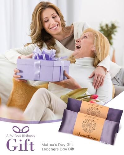Hihealer Weighted Eye Mask for Sleeping, Lavender Eye Pillow for Spa Yoga - color: Purple&lilac
