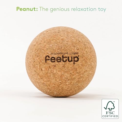 FeetUp – Peanut Massage Ball, Double Massage Ball for Neck, Back, and Legs; Ideal for Muscle Massage, Trigger Points, Yoga Therapy; Pure Cork Balls for Deep Massage
