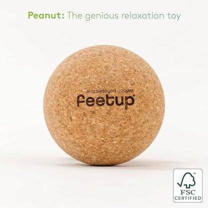 FeetUp – Peanut Massage Ball, Double Massage Ball for Neck, Back, and Legs; Ideal for Muscle Massage, Trigger Points, Yoga Therapy; Pure Cork Balls for Deep Massage