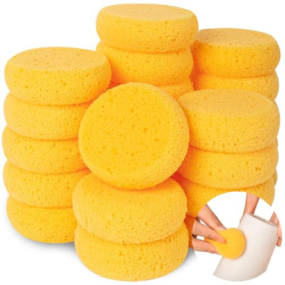 24Pcs Round Craft Sponge, Pottery sponges for Leather Care, Horse Tack Maintenance and Versatile Crafting - style: 3F-SyntheticSponges24PCS