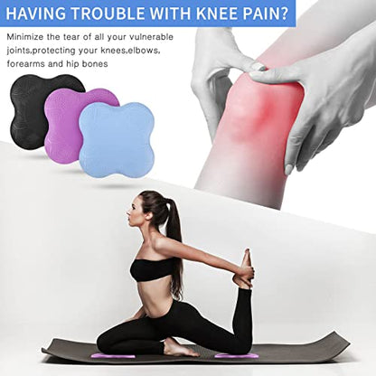 6 Pcs Knee Pads for Yoga Extra Thick Yoga Wrist Pad Anti Slip Pilates Support Cushion for Men Women Knee Elbow Wrist Hand Exercise Meditation Workout Floor Travel