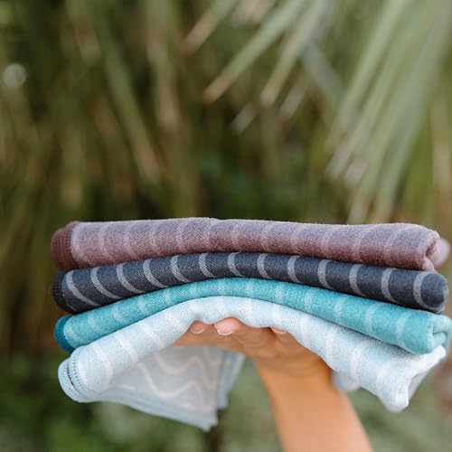 Nomadix Fitness Towel- Microterry Quick-Dry Gym & Yoga Sweat Towel, Odor-Resistant, Ultra Absorbent, Sand & Pet Hair-Resistant, Recycled Material, 30″×16″- Regenerative Black- Pale Blue - color: Regenerative Pale Blue